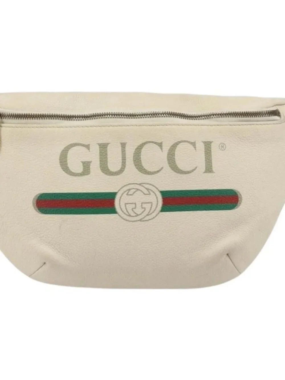 GUCCI Sherry Line Waist bag Leather Red White 493869 Auth